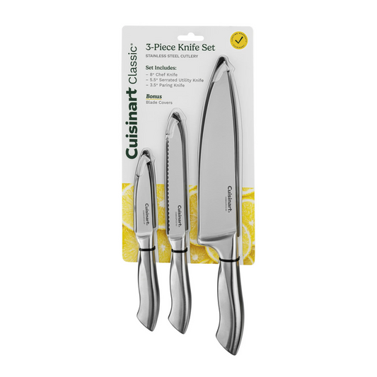 Kit de 3 Cuchillos Cuisinart Classic Piezas Completas de Acero Inoxidable 0824