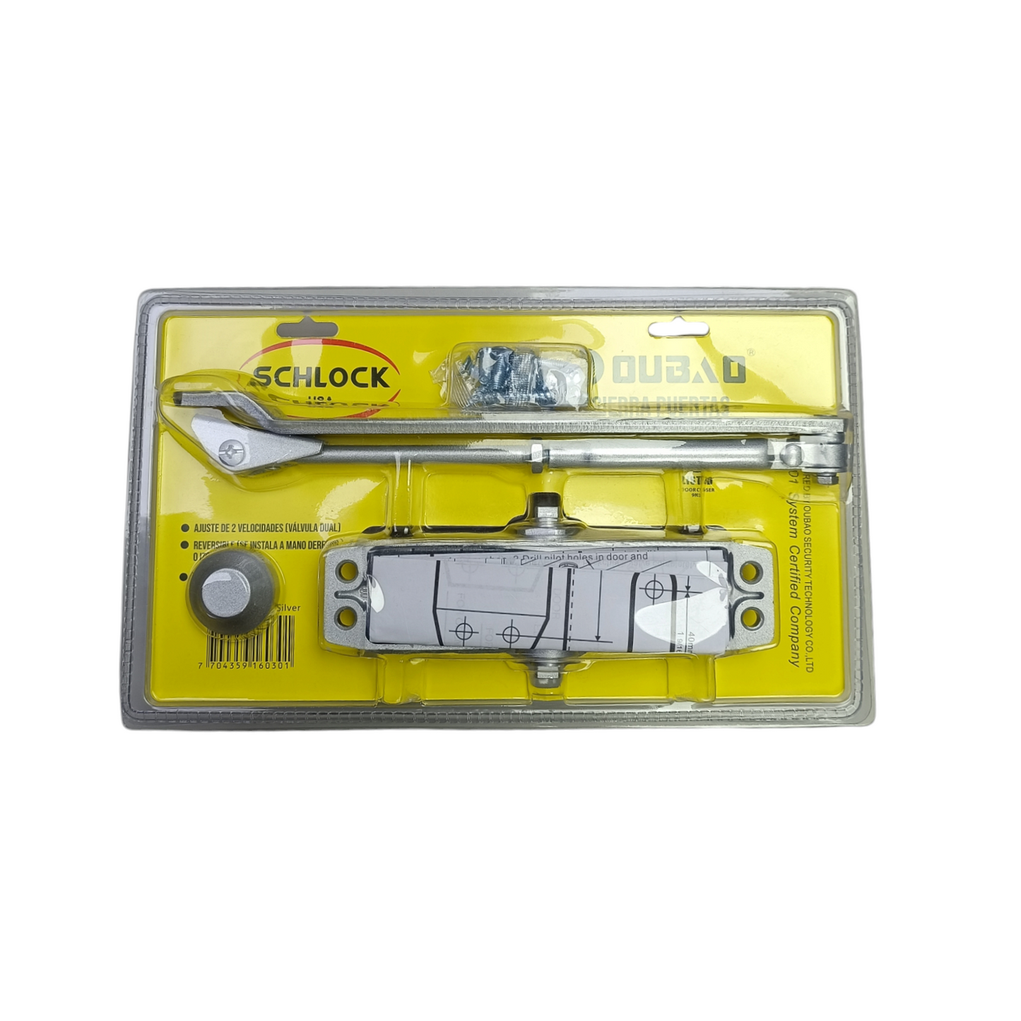 Brazo Hidraulico Schlock (Cierrapuertas) Hasta 60Kg SCH603SI