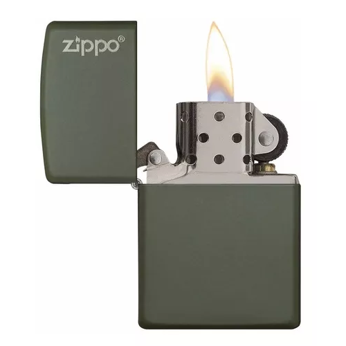 Encendedor Zippo Verde Mate Logo 221ZL