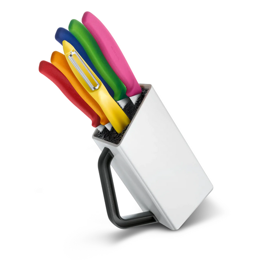 Kit de Cuchillos Victorinox Swiss Classic de Colores con Taco Blanco 6.7127.6L14