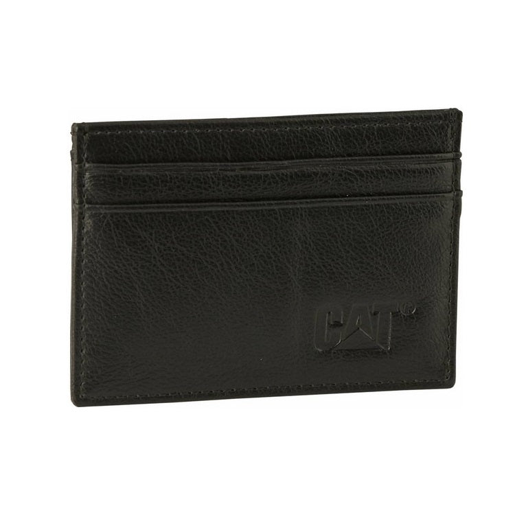 Tarjetero Billetera CAT de Cuero Negro 84415-01