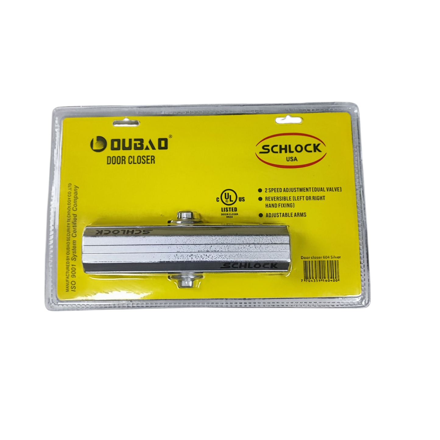 Brazo Hidraulico Schlock (Cierrapuertas) Hasta 80Kg SCH604SI