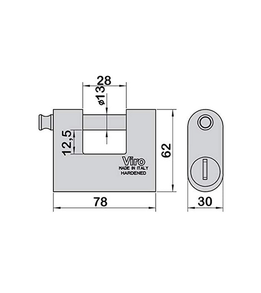 Candado Viro Euro Monolith Acorazado 78mm 4153