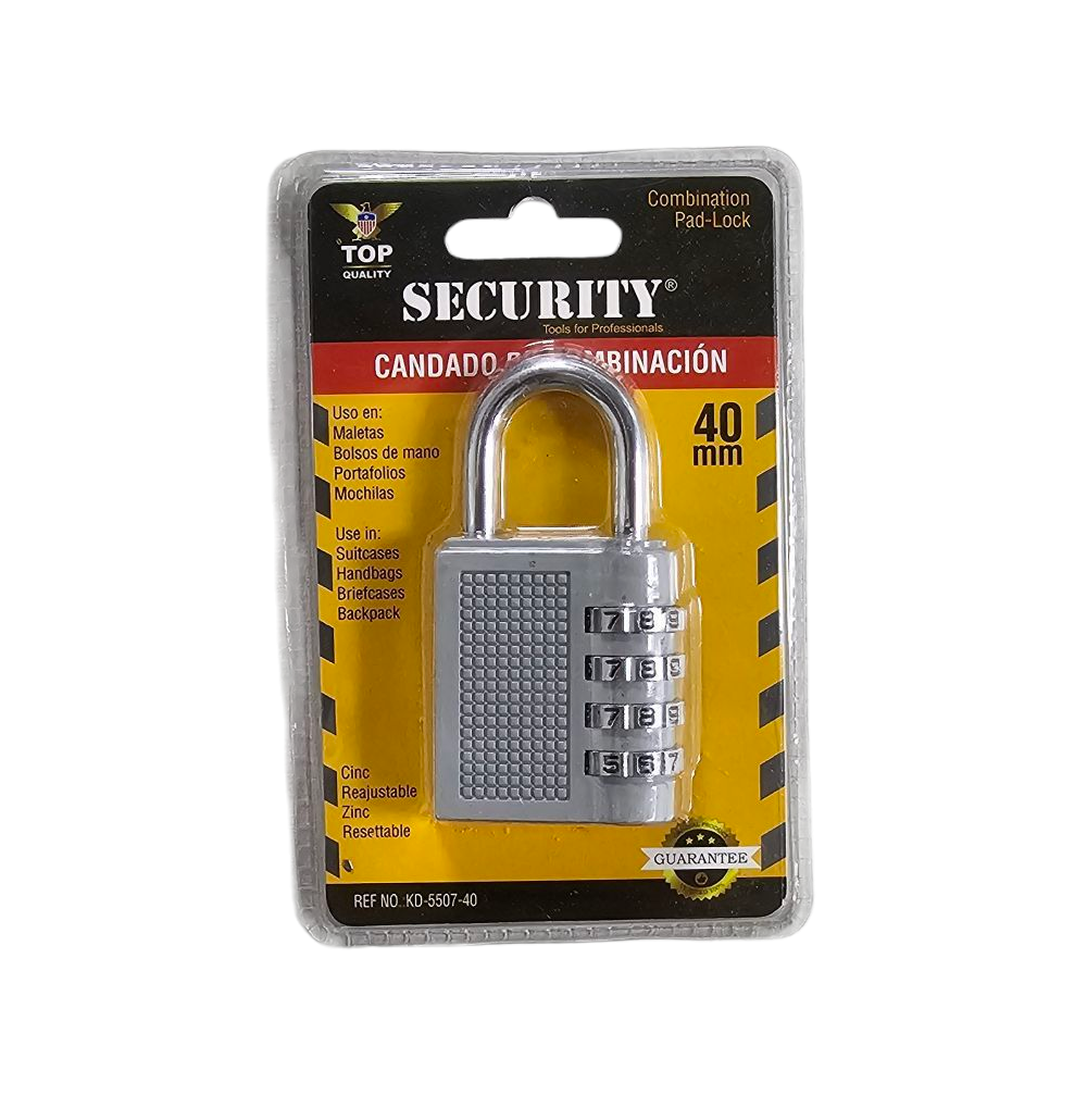 Candado Security de Combinacion 40mm Plateado KD-5507-40