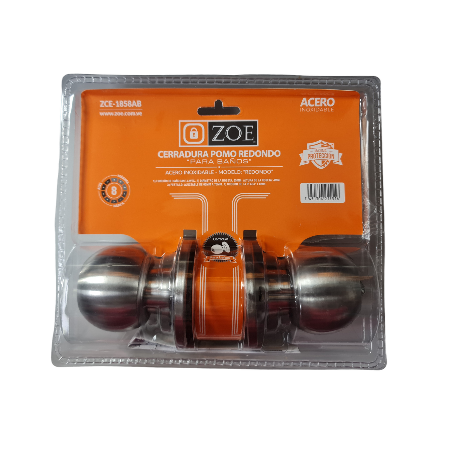 Cerradura Zoe para Baño (Tipo Redondo) ZCE-1858AB