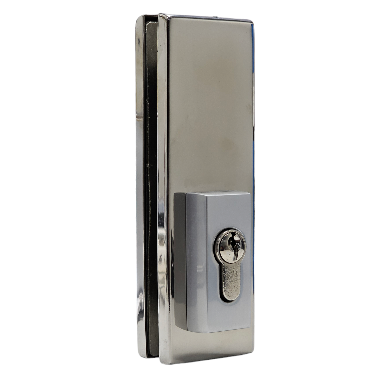 Cerradura Schlock para Puerta de Vidrio de Perfil con Protector de Cilindro