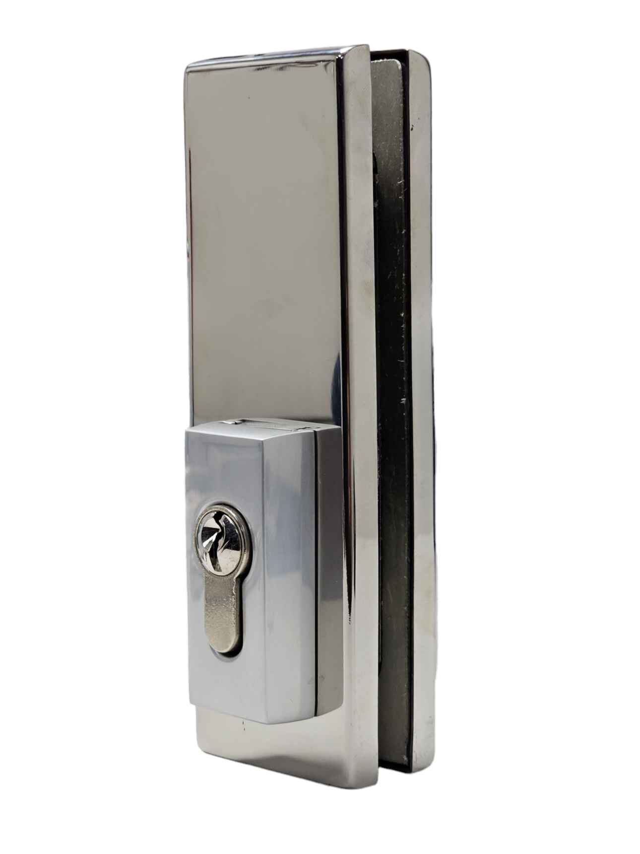 Cerradura Schlock para Puerta de Vidrio de Perfil con Protector de Cilindro CVA0A600