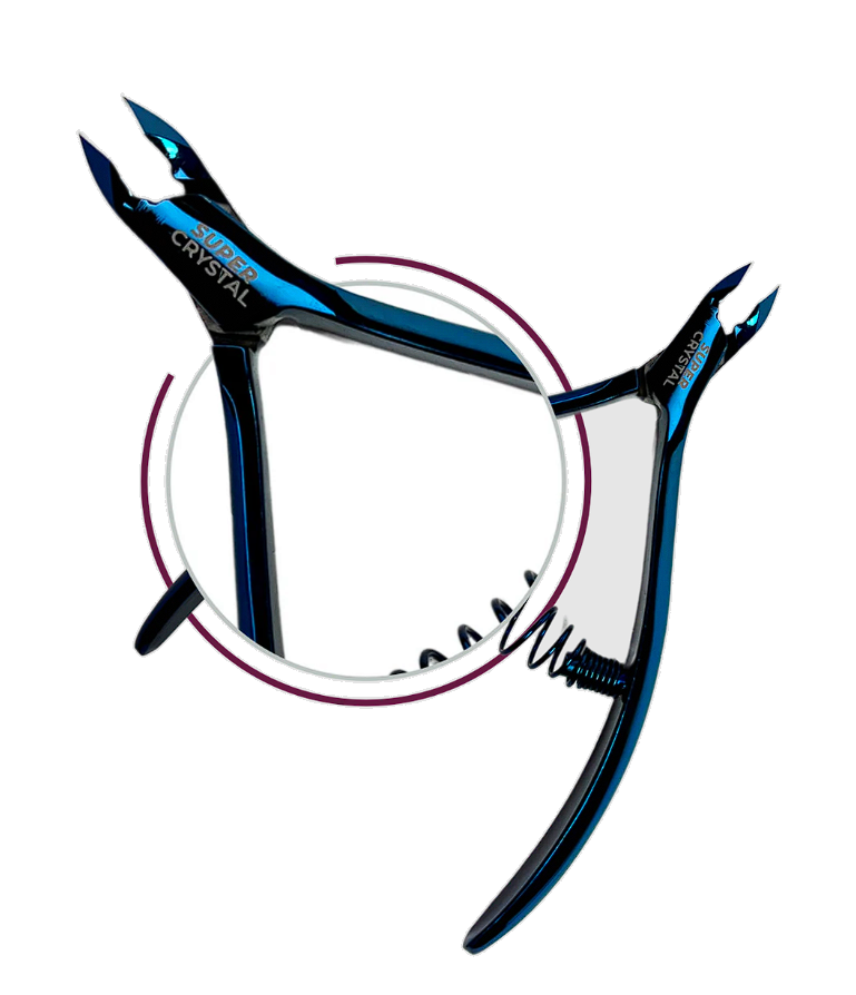 Corta Cuticula Super Crystal de Profesional Titanio Azul Cuchilla 8mm CUC-0033