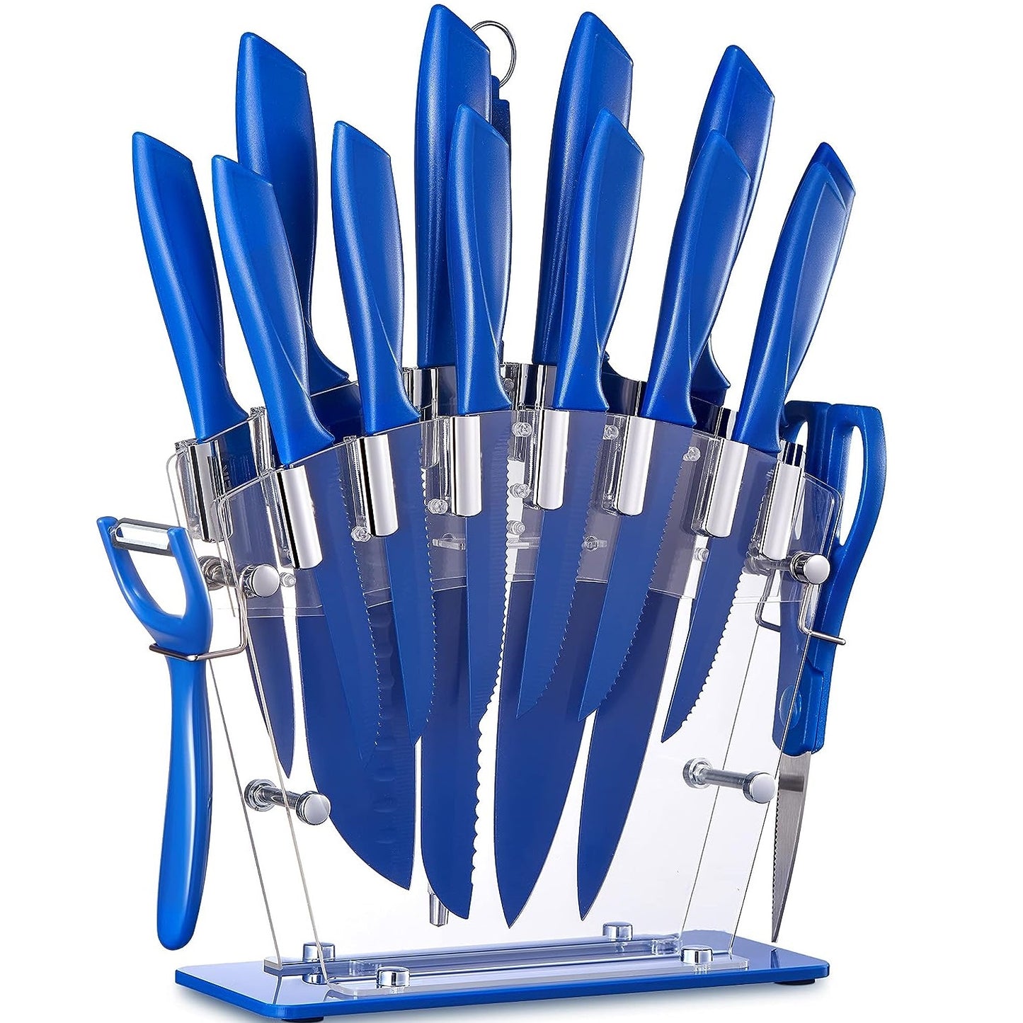 Kit de Cuchillos Deik con Soporte Acrilico - Azul