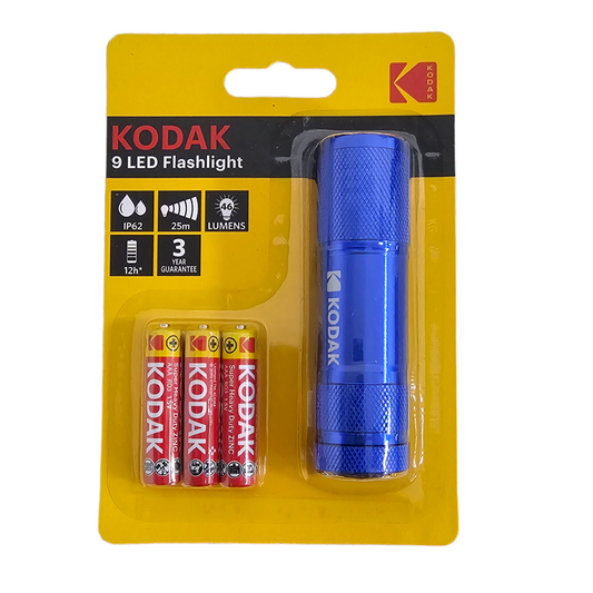 Linterna de Mano Kodak Led Flashlight 9 con Baterias AAA KF-ROJA