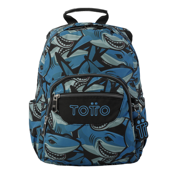 Mochila Totto Tempera Kids - Tiburones