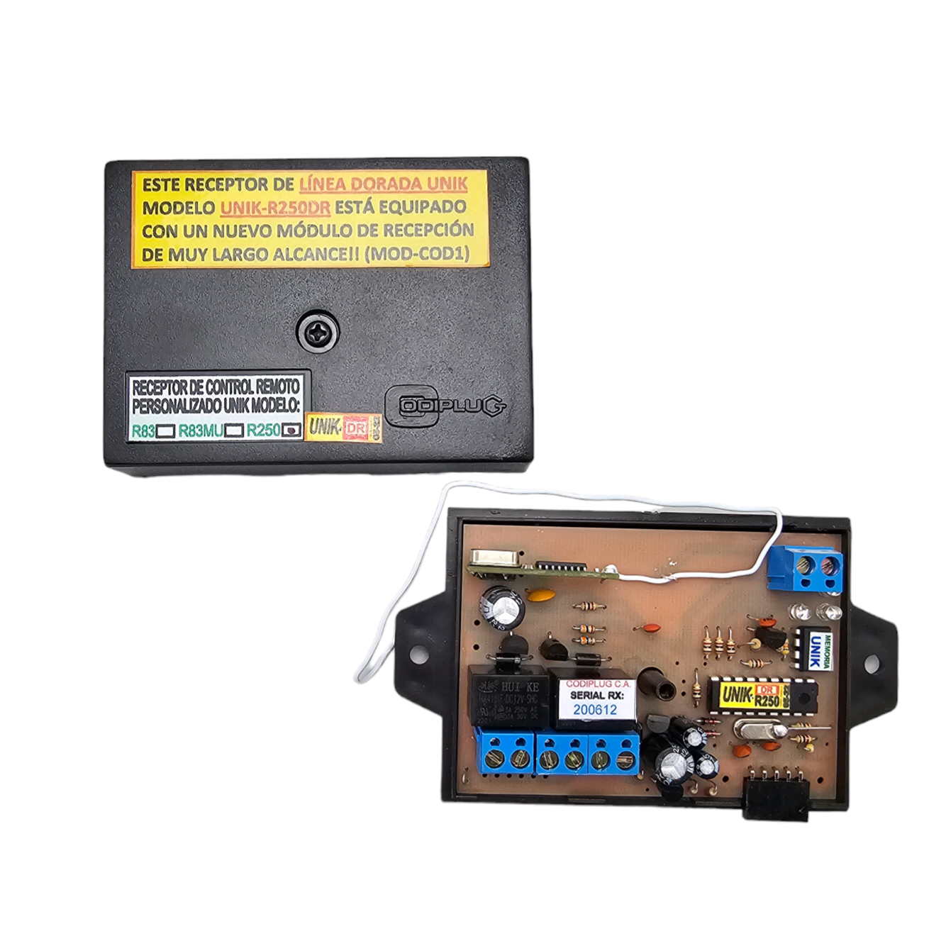 Tarjeta Receptora Codiplug Unik Linea Dorada UNIK-R250DR