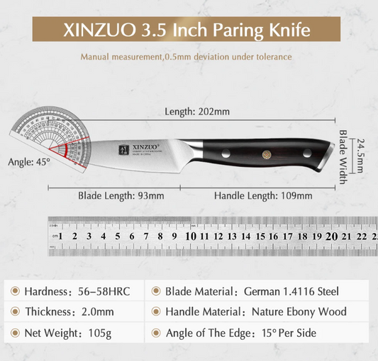 Cuchillo Profesional Xinzuo Puntilla 3.5 Pulgadas