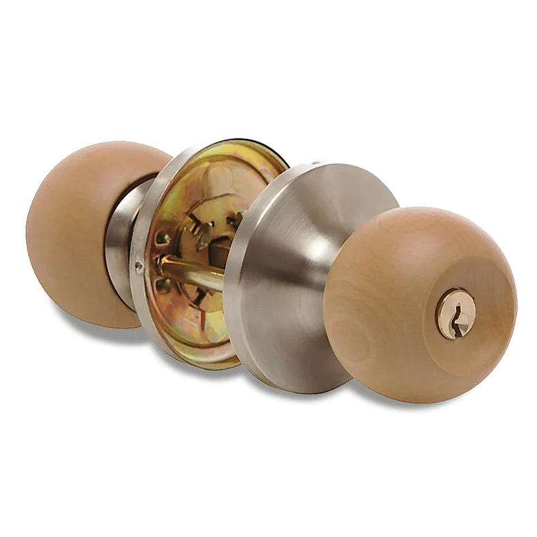 Cerradura Zoe de Habitacion (Pomo Madera Clara) ZCE-6946AG