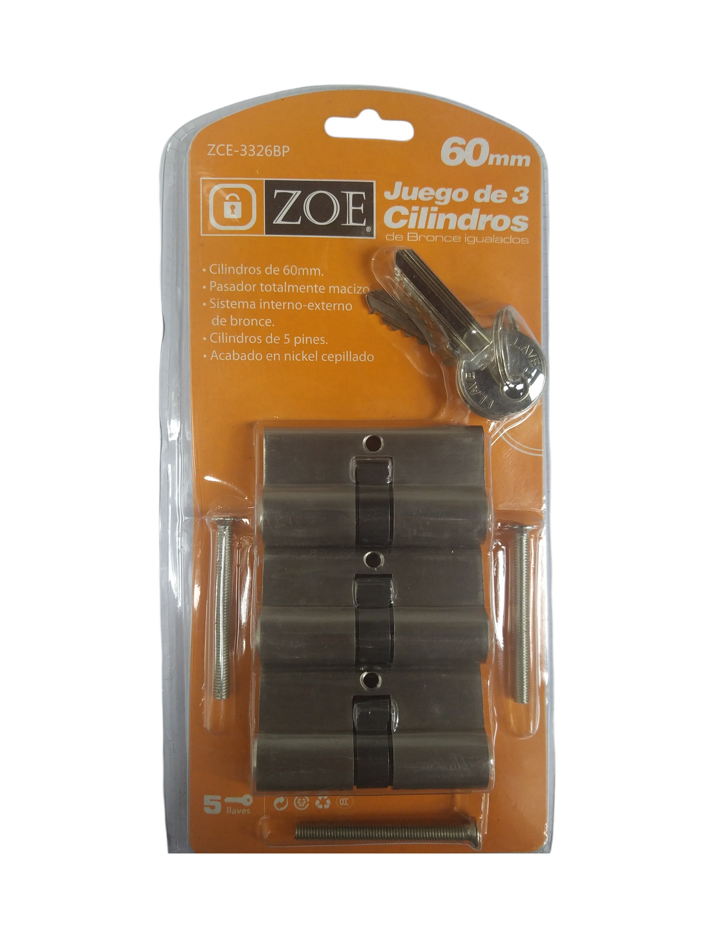 Trio de Cilindros Igualados Zoe ZCE-3326BP