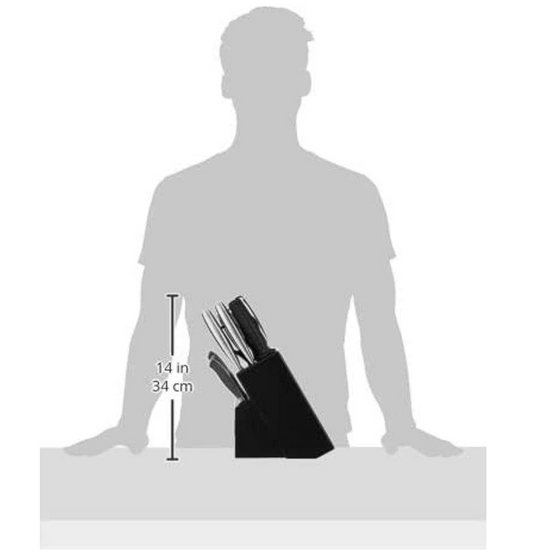 Kit de cuchillos Cuisinart Con Taco o Bloque Mango Estriado - 15 Piezas