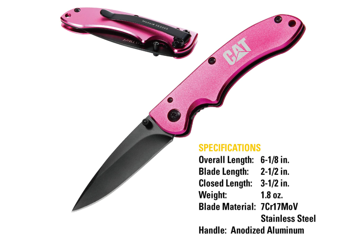 Navaja CAT 980060 Mango Rosado