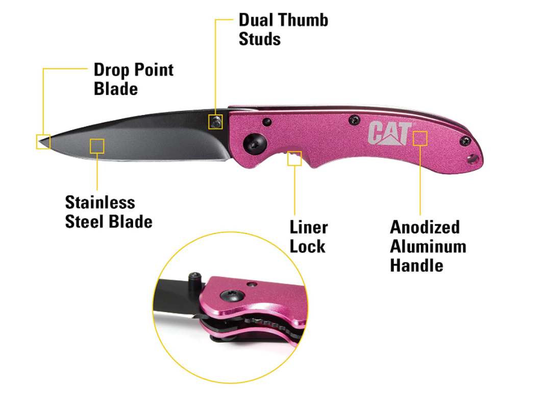 Navaja CAT 980060 Mango Rosado