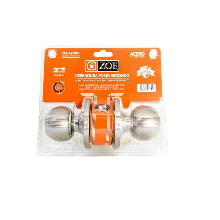 Cerradura Zoe para Habitación (Esfera Borde Alto) ZCE-4353FR