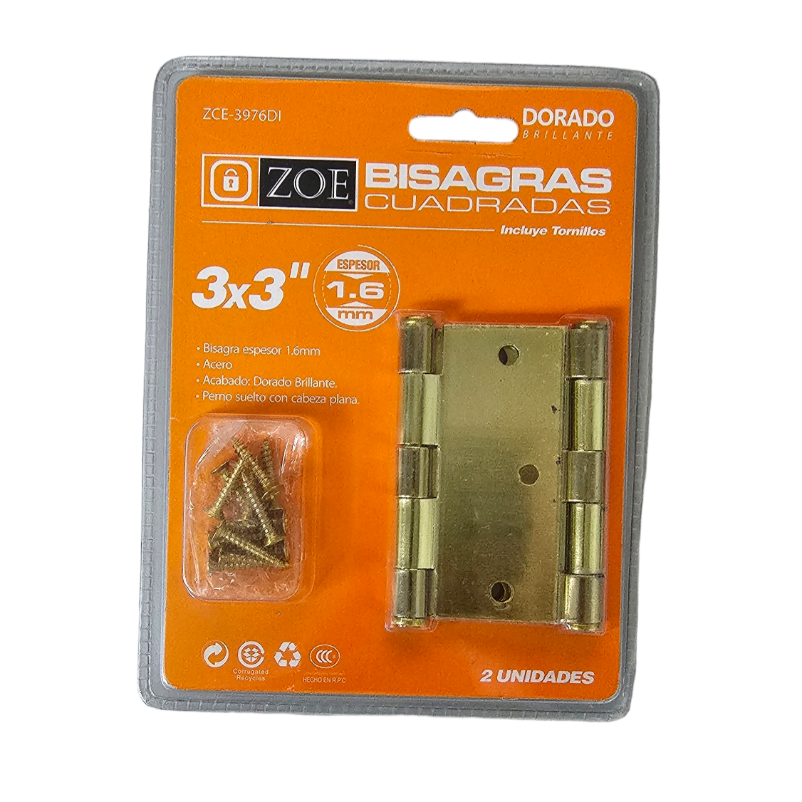 Bisagras Zoe (Dorada) ZCE-3976DI