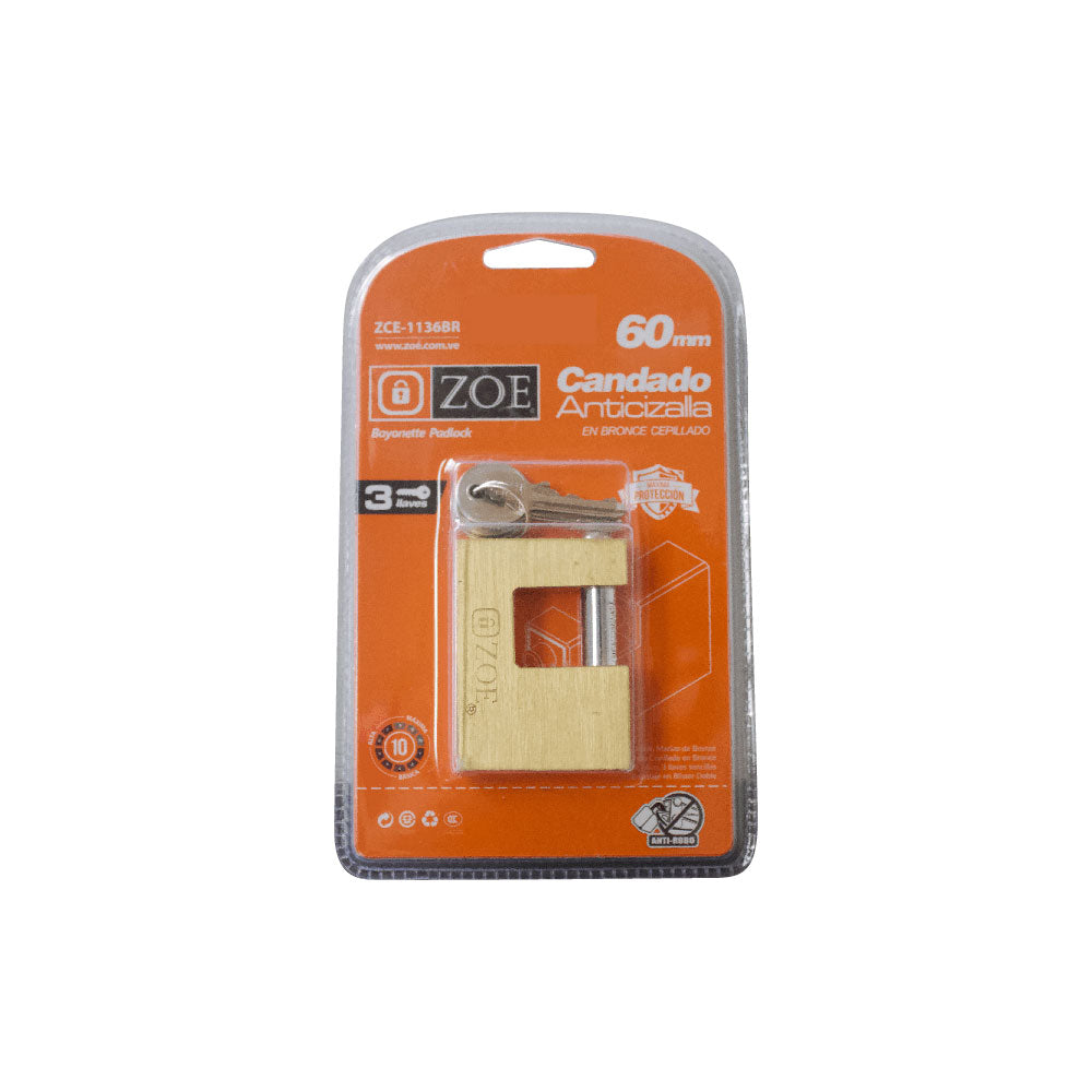 Candado Zoe Anticizalla 60mm ZCE-1136BR
