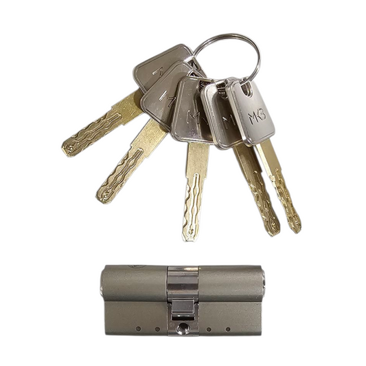Cilindro Turco Con 5 Llaves De Seguridad Incopiables 60mm
