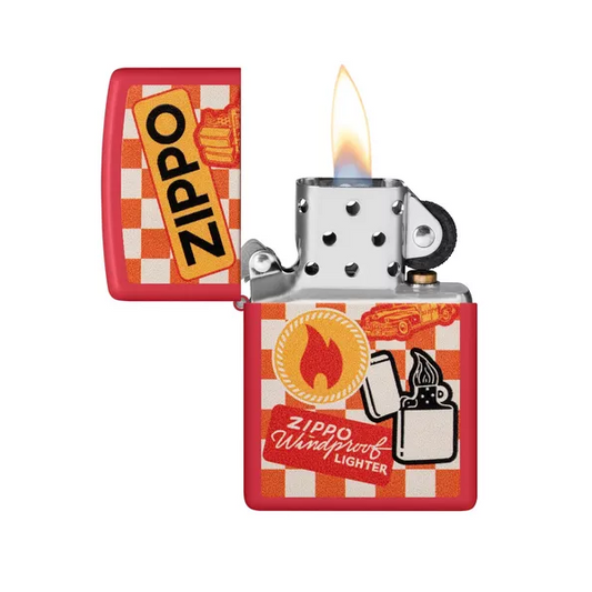 Encendedor Zippo Rojo Retro Design