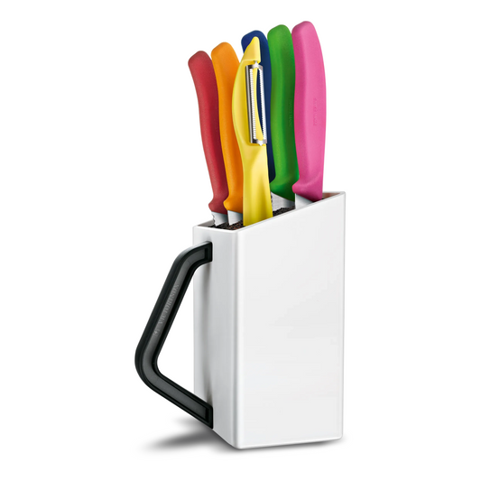 Kit de Cuchillos Victorinox Swiss Classic de Colores con Taco Blanco