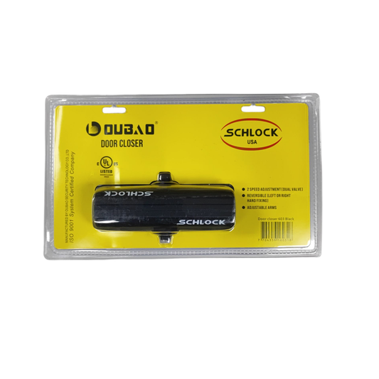 Brazo Hidraulico Schlock (Cierrapuertas) Hasta 60Kg Negro SCH603NE