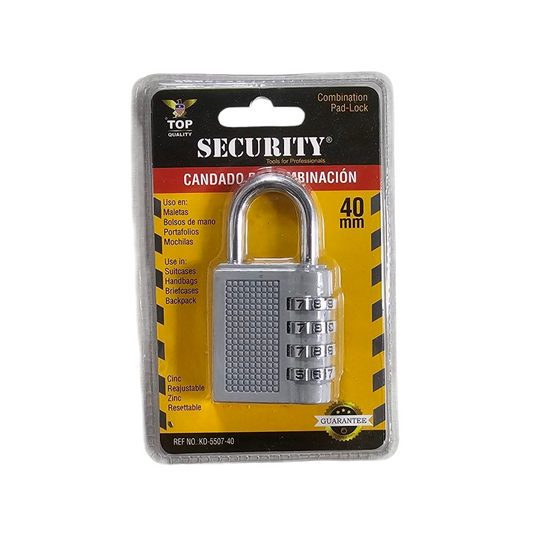 Candado Security de Combinacion 40mm Plateado