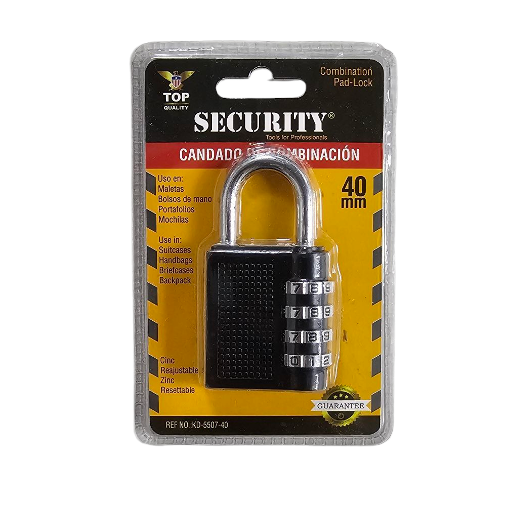 Candado Security de Combinacion 40mm Negro