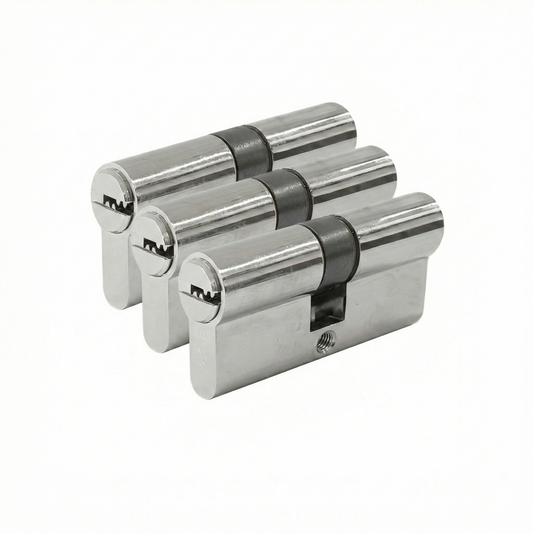 Trio de Cilindros Zoe Igualados con Llave de Seguridad