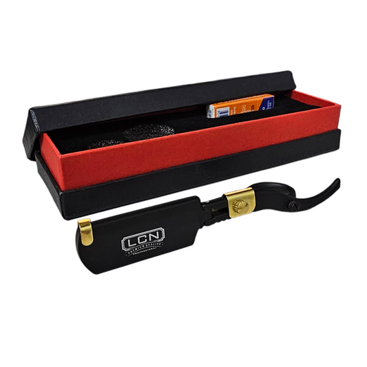 Navaja Super Crystal de Barberia Negra con Hojillas CUN-0003