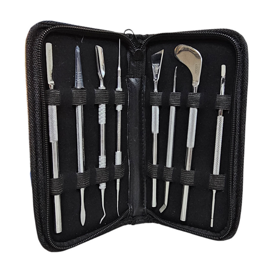Estuche Super Crystal de Quiropedia Profesional de 8 Repujadores