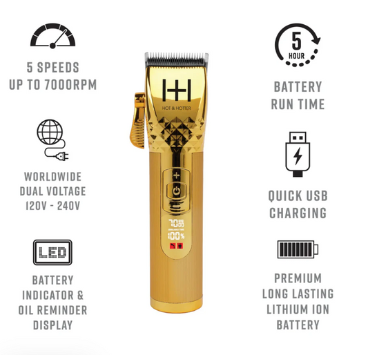 Maquina H&H Profesional Inalámbrica Dorada