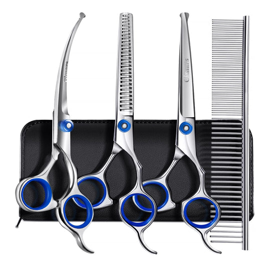 Kit de Tijeras Gimars para Peluqueria Canina y Mascotas