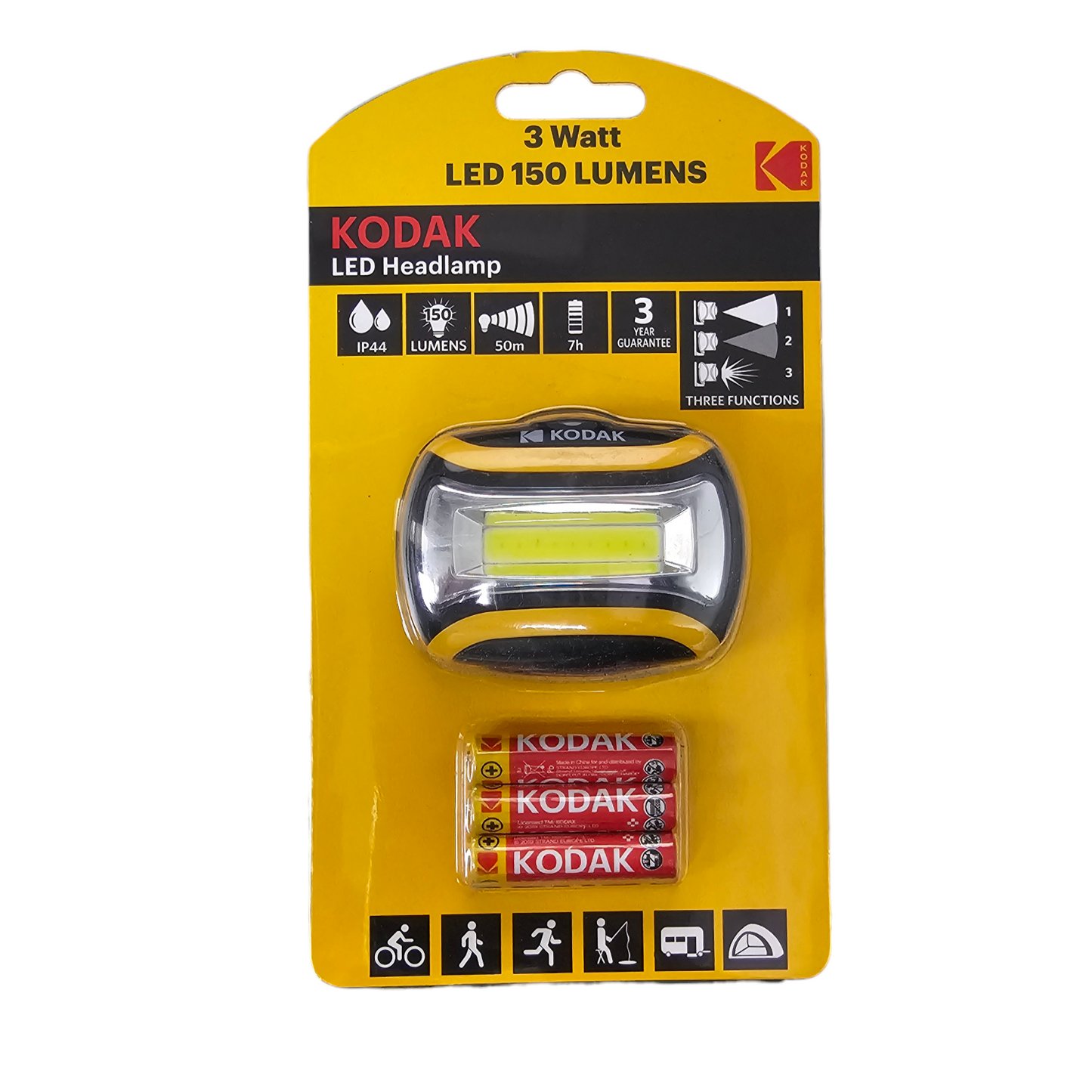 Linterna de Cabeza Kodak Led 150 Lumens, 3 baterias AAA