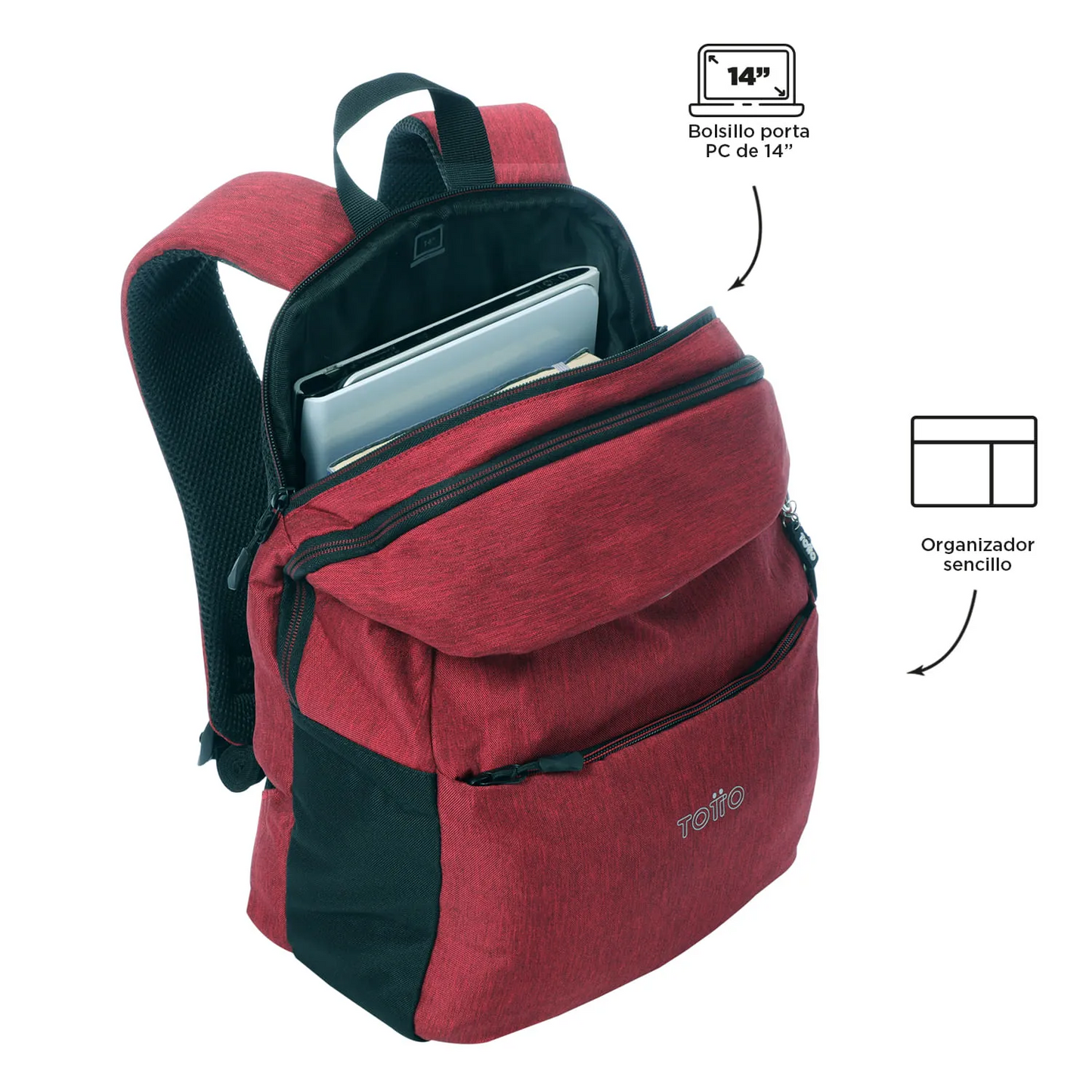 Mochila Totto Spiderman Rojo M