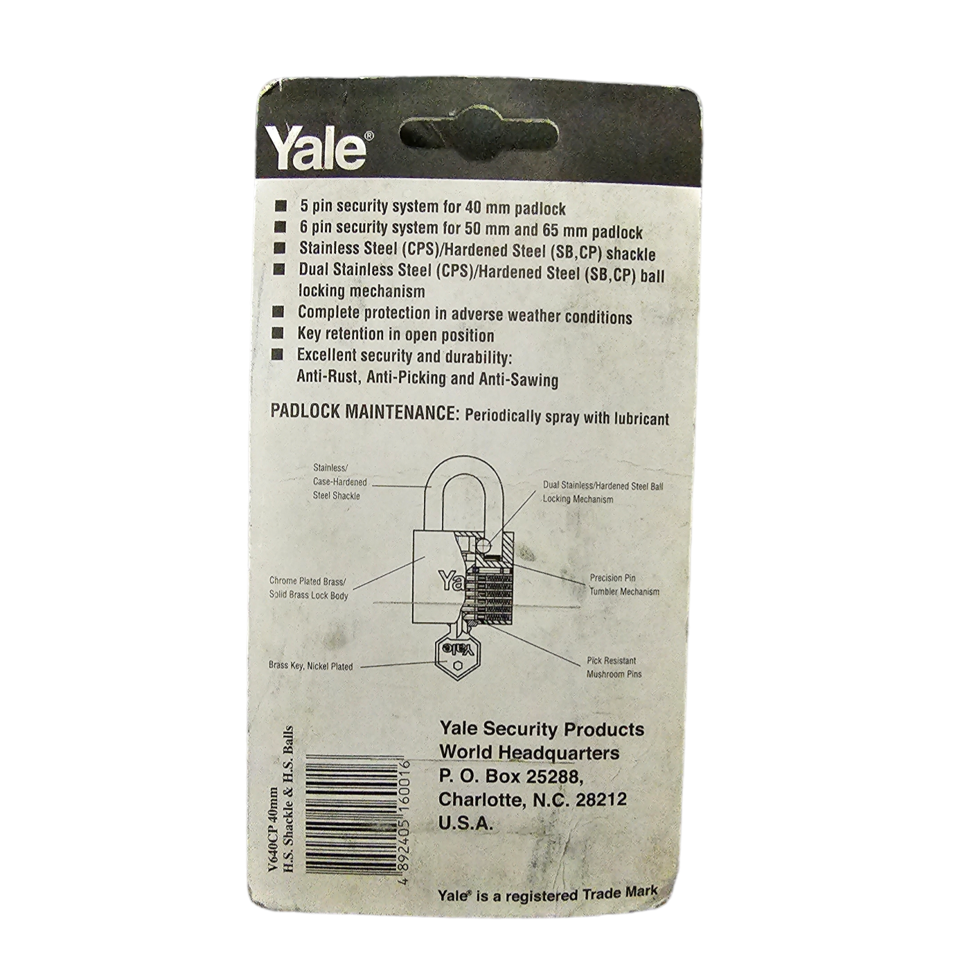 Candado Yale de Arco 40mm (Marino)