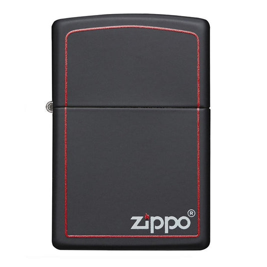 Encendedor Zippo Negro con Marco Rojo