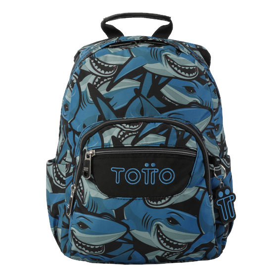 Mochila Totto Tempera Kids - Tiburones