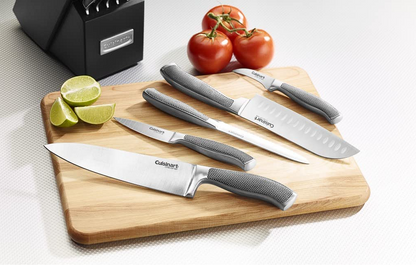 Kit de cuchillos Cuisinart (Con Taco o Bloque) Mango Estriado - 15 Piezas