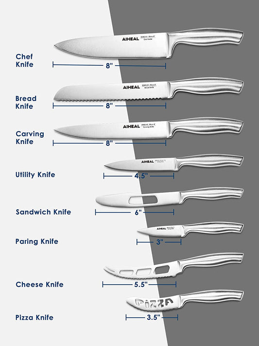 Kit de Cuchillos Aiheal con Soporte Acrilico