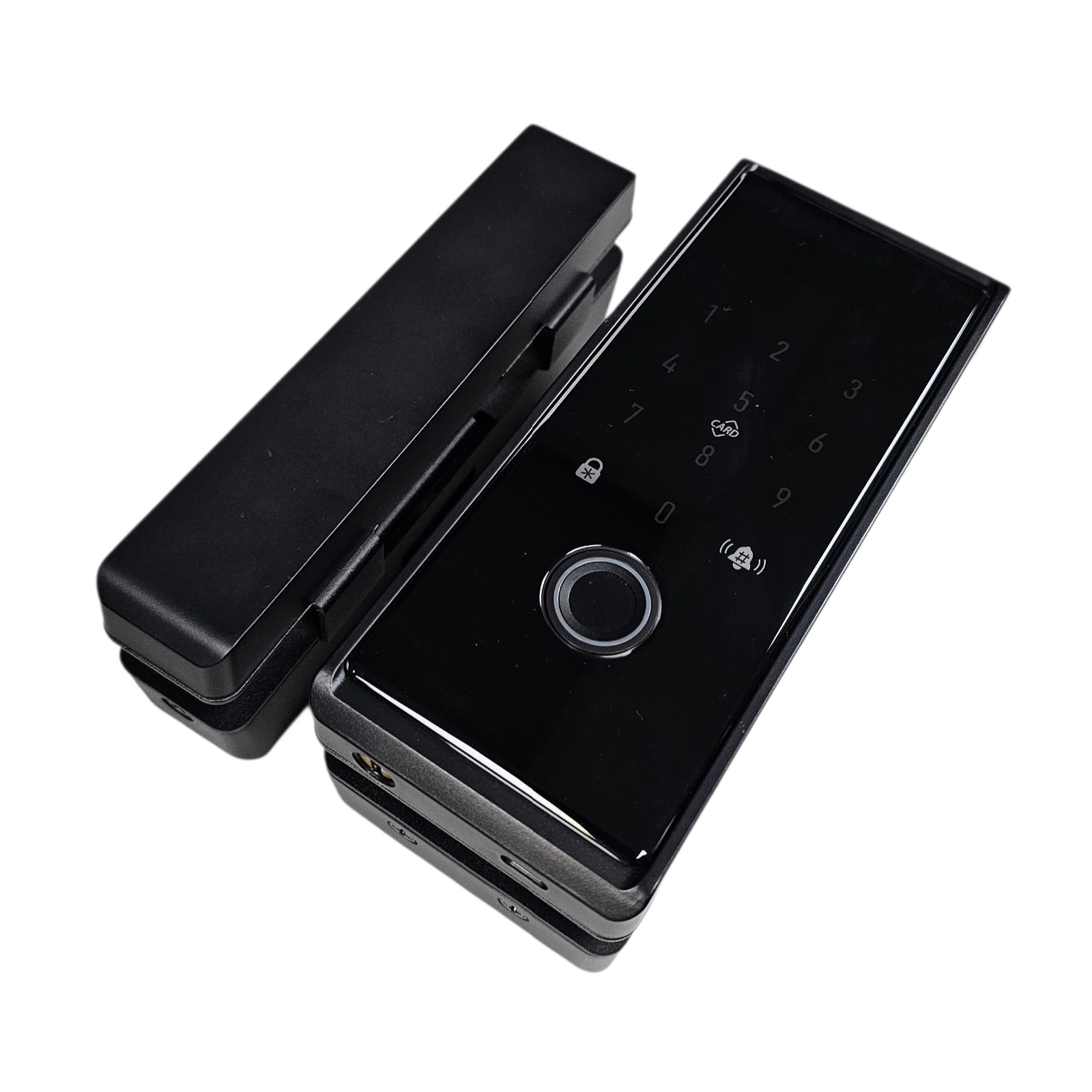 Cerradura Schlock Electronica B500BL Para Puerta de Vidrio Negra con Huella, Clave