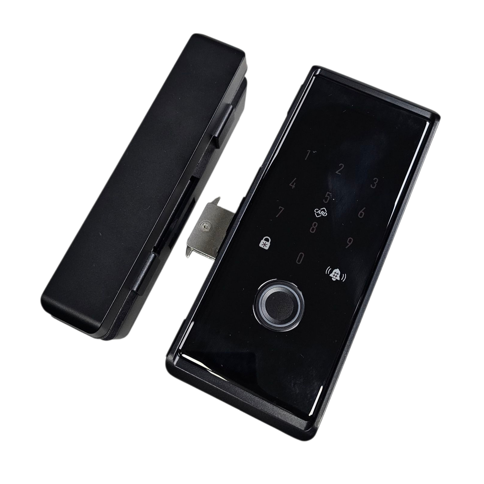 Cerradura Schlock Electronica B500BL Para Puerta de Vidrio Negra con Huella, Clave