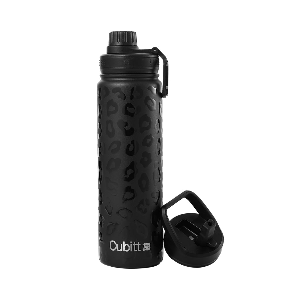 Envase Termico Cubitt Hydro Bottle Black Cheetah Negro 24oz.709ml