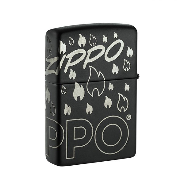 Encendedor Zippo Negro con Llamas