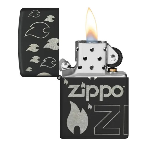 Encendedor Zippo Negro con Llamas