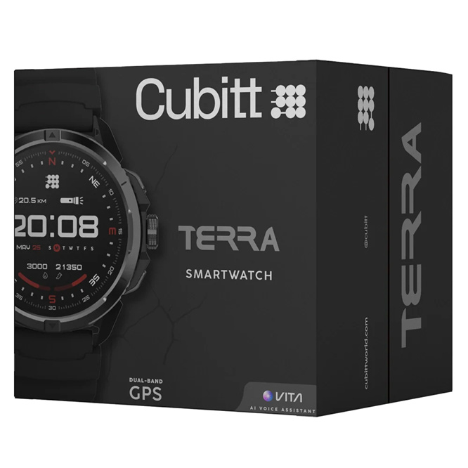 Reloj inteligente Cubitt TERRA Smartwatch Obsidian Negro