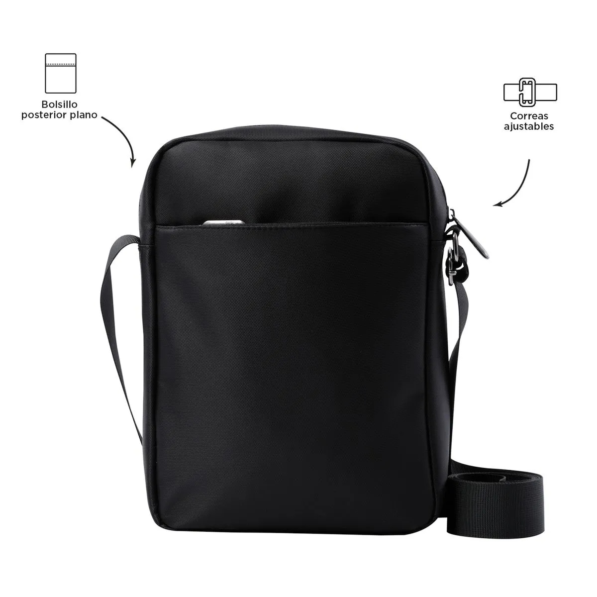 Bolso Totto Cruzado Kano Negro